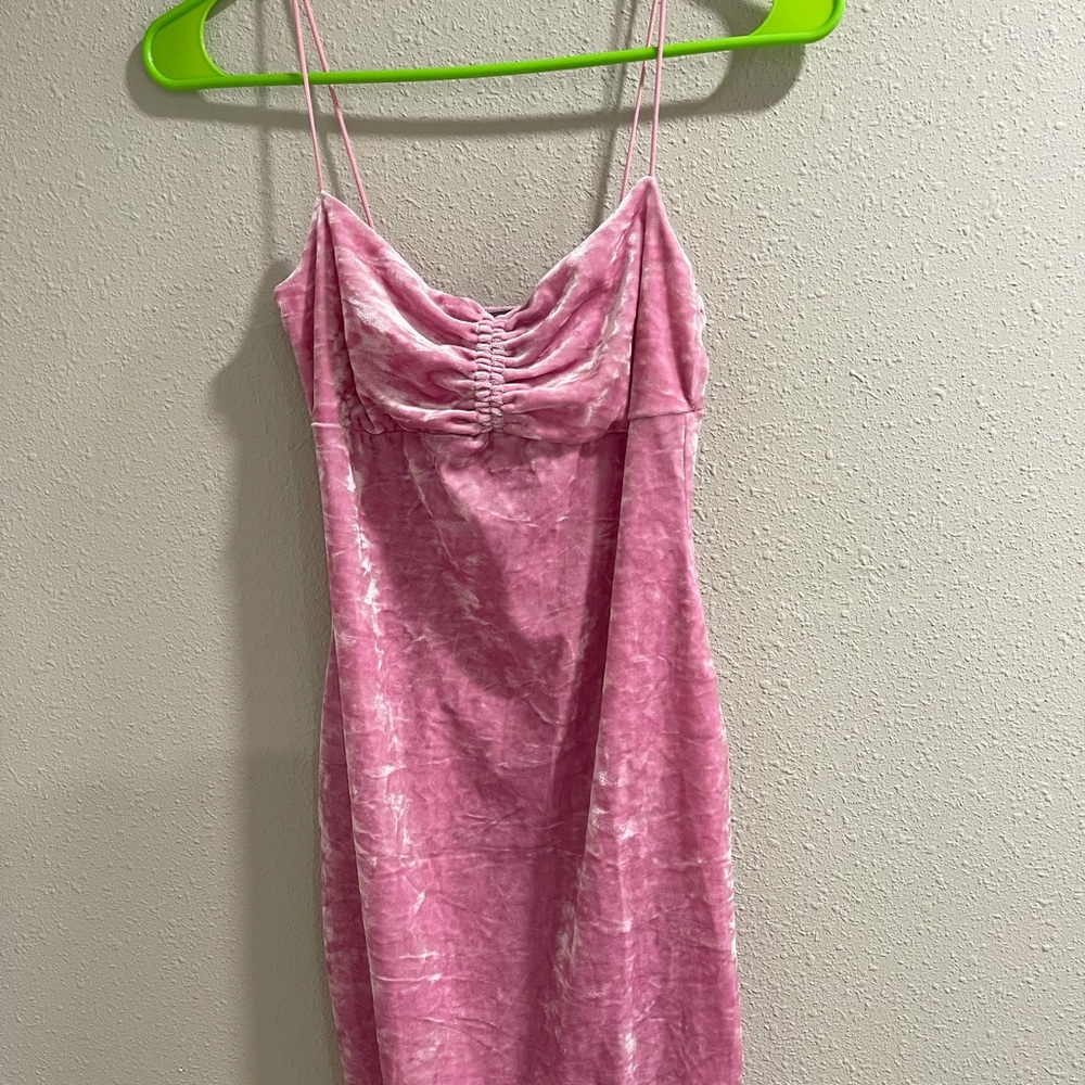 Pink velvet urban outfitters dress